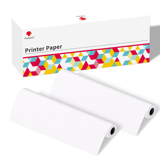 Phomemo A4 Thermal Printer Paper,8.27''x 11.69'',Supports Continuous Printing,Suitable for Travel,Business,Office,BPA Free Thermal Paper,23 Sheets/Roll,2Roll