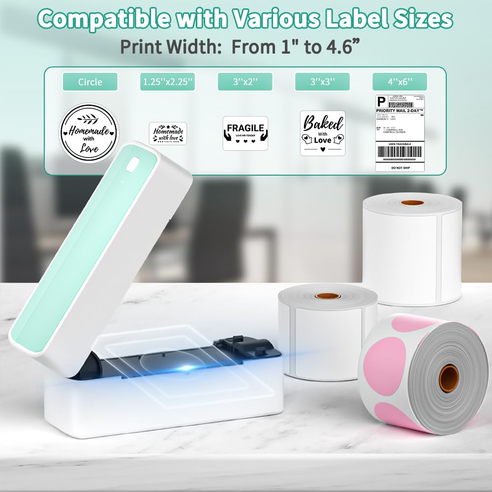 Phomemo Bluetooth Thermal Label Printer, 241BT 4X6 Shipping Label Printer for Shipping Packages, Wireless Label Printer for Small Business, Compatible with iPhone, Android, Amazon, eBay, Shopify, UPSP