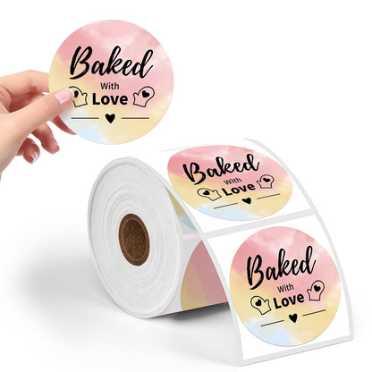 Phomemo 2 inch ronde gemengde kleuren etiketten, 750 etiketten/rol, compatibel met MUNBYN, Phomemo, Polono labelprinter, BPA-vrije verzendlabels, zelfklevende thermische etiketten voor logo, code