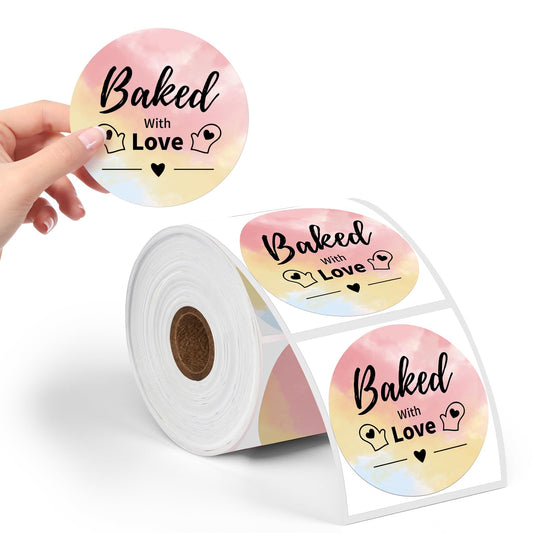 Phomemo 2 inch ronde gemengde kleuren etiketten, 750 etiketten/rol, compatibel met MUNBYN, Phomemo, Polono labelprinter, BPA-vrije verzendlabels, zelfklevende thermische etiketten voor logo, code