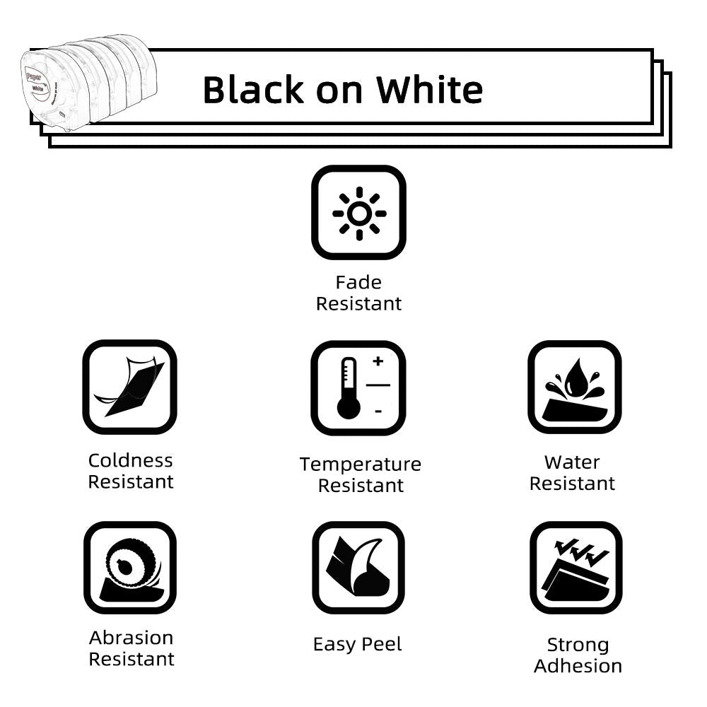 5x Phomemo P12&P12-Pro Original Thermotransfer-Etiketten Schwarz auf Wei? 12mm x 4m Q5-231 Haltbar Hitzebest?ndig Selbstklebend f¨¹r Phomemo P12&P12-Pro Etikettendrucker & Kompatibel mit Dymo LetraTag