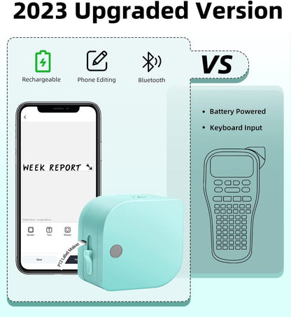 Phomemo P12 Pro Label Maker, Label Maker Machine with Tape, Mini Bluetooth Label Printer Rechargeable with Multiple Fonts Stickers Border, Sticker Maker Labeler for Home Office Gift Cloth Organization