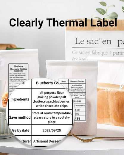 Phomemo Thermal Sticker Labels- 2.36''x 1.58''(60x40mm) Thermal Label for M221/M220/M200, for Barcode/Address/Mailing/Logo/Business/Home Tag, Black on White