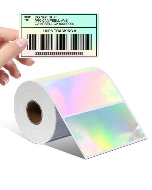 Phomemo 10 cm x 2 in? Holografik G¨¹m¨¹? Termal Etiket, Kendinden Yap??kanl? ??kartma, Te?ekk¨¹r Kart?, Logo, ?sim, Fiyat, Adres, QR Kodu, 500 ??kartma, G¨¹m¨¹? Lazer