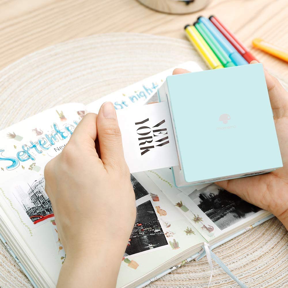 Phomemo Portable Printer M02 Pocket Printer- Mini Bluetooth Wireless Portable Mobile Printer Thermal Printer Compatible with iOS + Android for Learning Assistance, Study Notes, Journal, Fun, Work