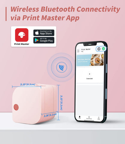 Phomemo P12-Pro Mini drukarka etykiet z Bluetooth, ?adowanie przez USB, samoprzylepna, drukarka etykiet do biura, domu, bezprzewodowa drukarka etykiet dla iOS i Android, r¨®?owa