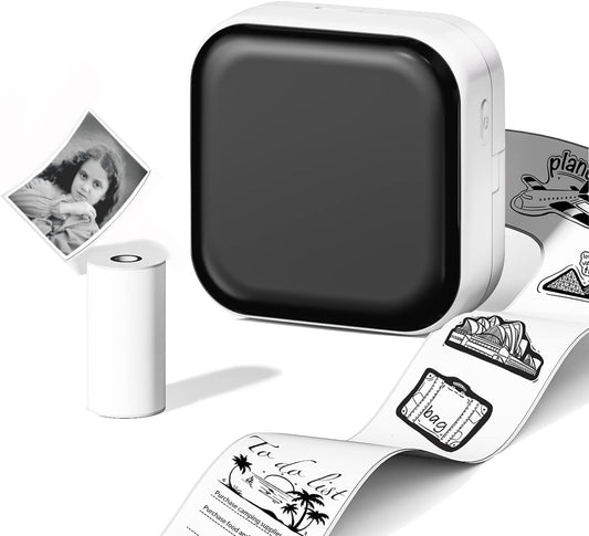 Phomemo Mini Stampante M02X Mni Stampante Termica Stampante Per Smartphone Fotografica Istantanea, Stampante Wireless Bluetooth Portatile per Bambini, Compatibile con Telefono e Tablet,Bianco