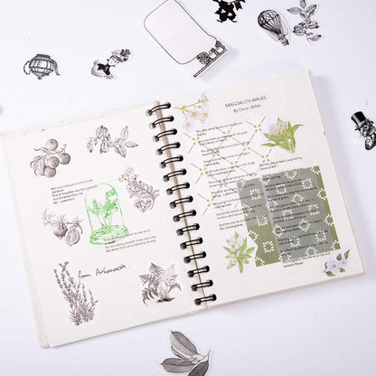 Phomemo Papier 6er Set Selbstklebend, transparent, weiß, halbtransparent, Thermodruckerpapier für Phomemo M02PRO, T02, M02, M02S, M03, M03AS, M04S