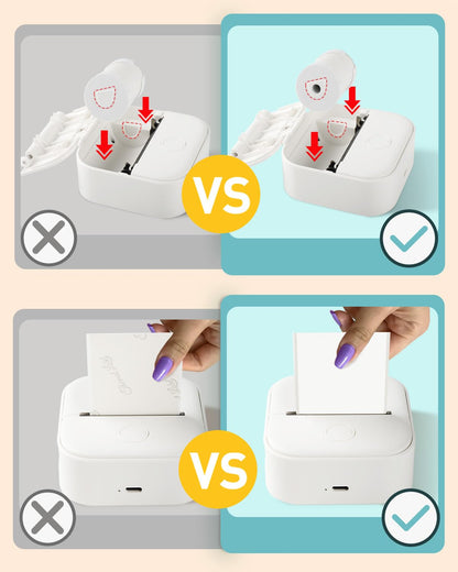 Papier für Sticker Drucker, Drucker Papier für Taschendrucker, Thermopapier für T02/Q02/M02X/M02L, 10 Jahre Klebrig Phomemo Papier, Schwarz auf Weiß Liene Fotodrucker Papier, 3 Rollen 50mm*3.5m