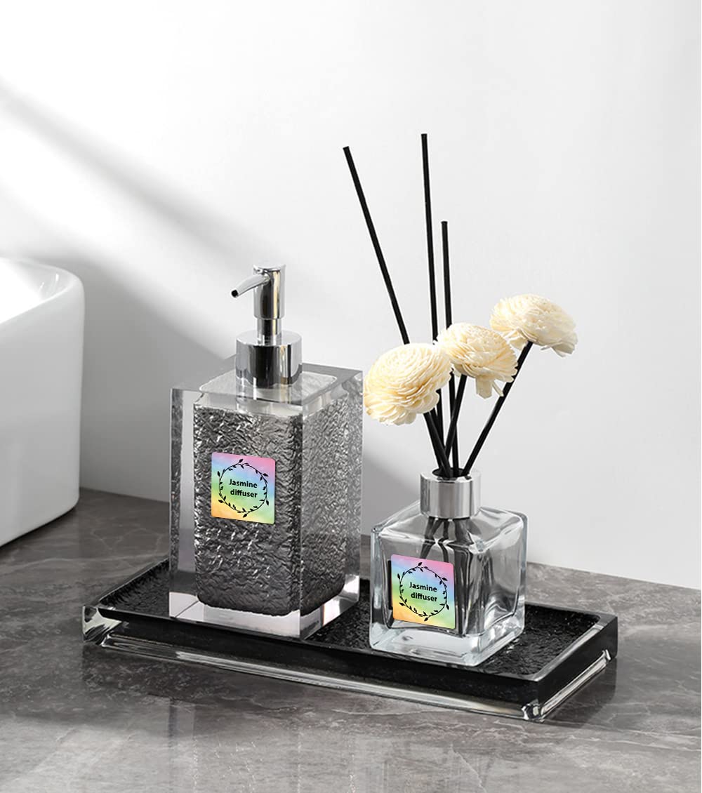 50 * 50mm Etichette con motivo a stella arcobaleno 500/rotolo Etichette arcobaleno quadrate Phomemo 500 fogli/rotolo, compatibili con stampanti di etichette MUNBYN, Phomemo, Polono, BPA free