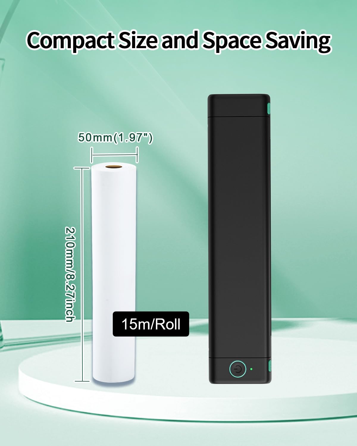 Phomemo Rotoli di carta per stampante termica formato A4, compatibile con stampante portatile M08F (2 rotoli da 100 fogli)