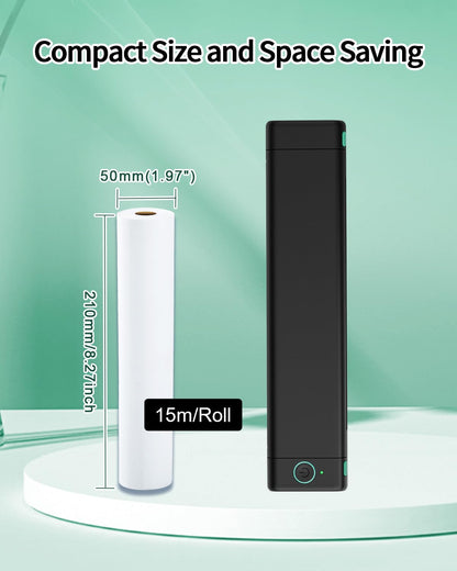Phomemo Rotoli di carta per stampante termica formato A4, compatibile con stampante portatile M08F (2 rotoli da 100 fogli)