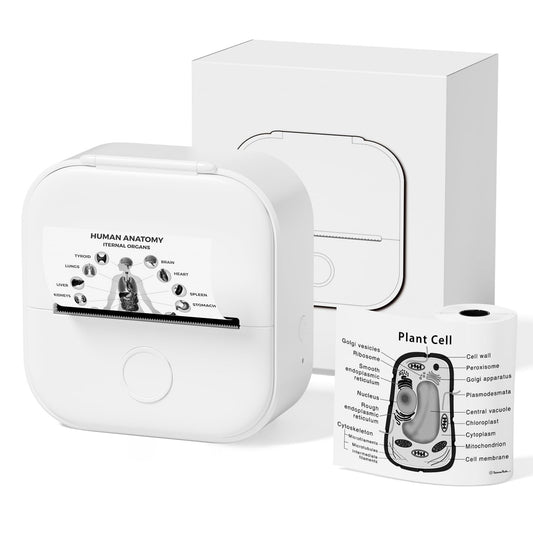 Phomemo T02 Impresora Multifuncion, Impresora Termica para Movil, Mini Printer para Teléfono y Tableta, Impresora Fotos Movil Blanco y Negro, Impresora Portatil sin Tinta para Niños