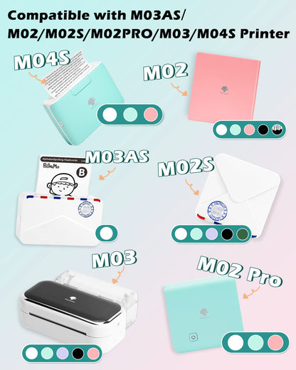 Phomemo Adhesive Transparent Thermal Paper, for Phomemo M02/M02 Pro/M02S/M03/M04S Mini Thermal Printer, 50mm x 3.5m, Diameter 30mm, 3 Rolls