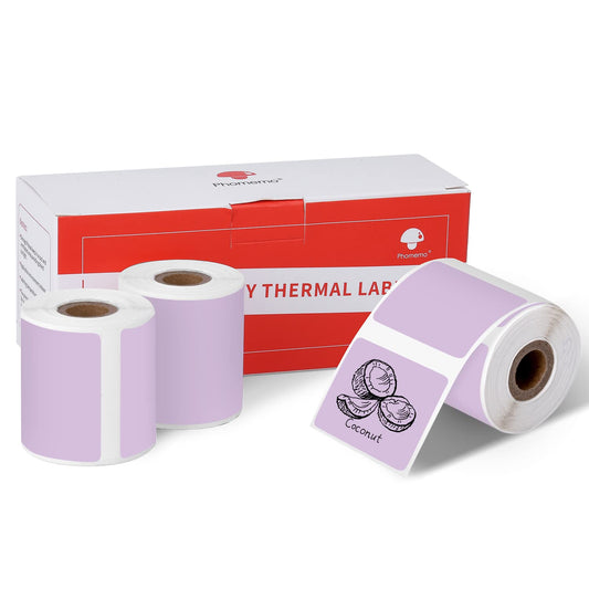 3 Rollen Phomemo 1.57 ''x1.18'' (40x30mm) Violett selbstklebende Thermodirekt-Etiketten, Thermo-Etikettenpapier für Phomemo M110/M120/M220/M200/M221 Etikettendrucker, für Barcode, Adresse, Preis etc