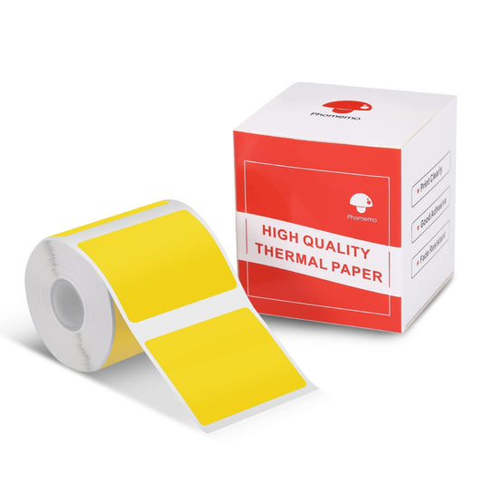 Phomemo Sticker Label M110/M221/M220/M120/M200/M110S Thermal Label- Black on Yellow 1.57''x1.18''(40x30mm) for Small Business, Home, Office, 230 Labels/Roll