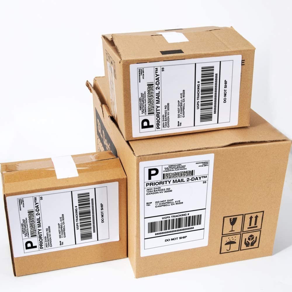 Phomemo Versandaufkleber 4¡Á6 DHL Etiketten, Thermopapier Versandetiketten f¨¹r Labeldrucker Wasserfester Etiketten Papier (Wei? 100 St¨¹ck)