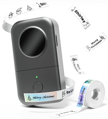 Phomemo D30 Label Maker Machine with 1 Tape, Mini Bluetooth Label Printer, Wireless Handheld Sticker Maker,Smart Phone Thermal Inkless Label Maker For Organizing Home Office Kitchen - Grey