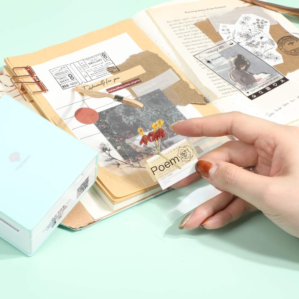 Phomemo Papier Paillet¨¦ or Transparent pour Phomemo M02, M02PRO, T02, M02S, M02X, M02L, M03, M03AS, M04S, M04AS Mini Imprimante Portable, 53mm x 3.5m, Diam¨¨tre 30mm, 3 Rouleaux