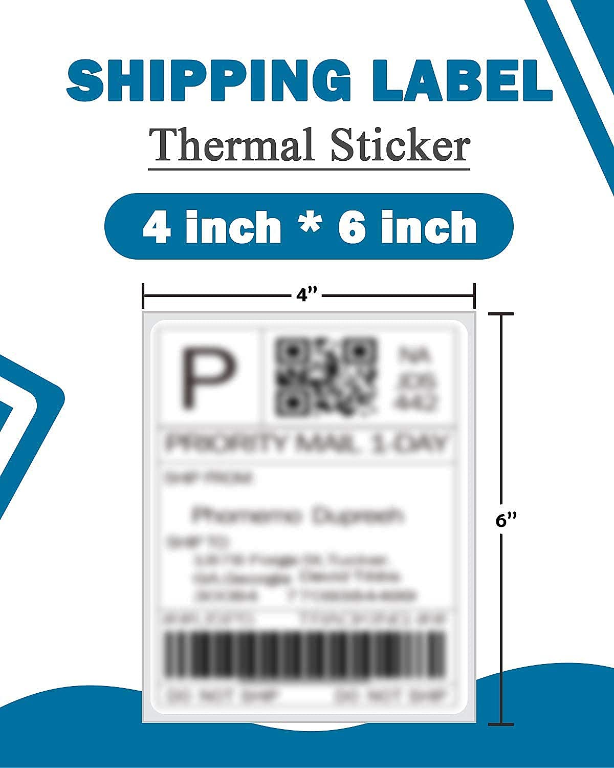 Phomemo 10 x 15 cm directe thermische etiketten, verzendlabels, verzendlabels, compatibel met alle koeriersbedrijven, compatibel met desktoplabelprinters, 500/thermovouwlabel