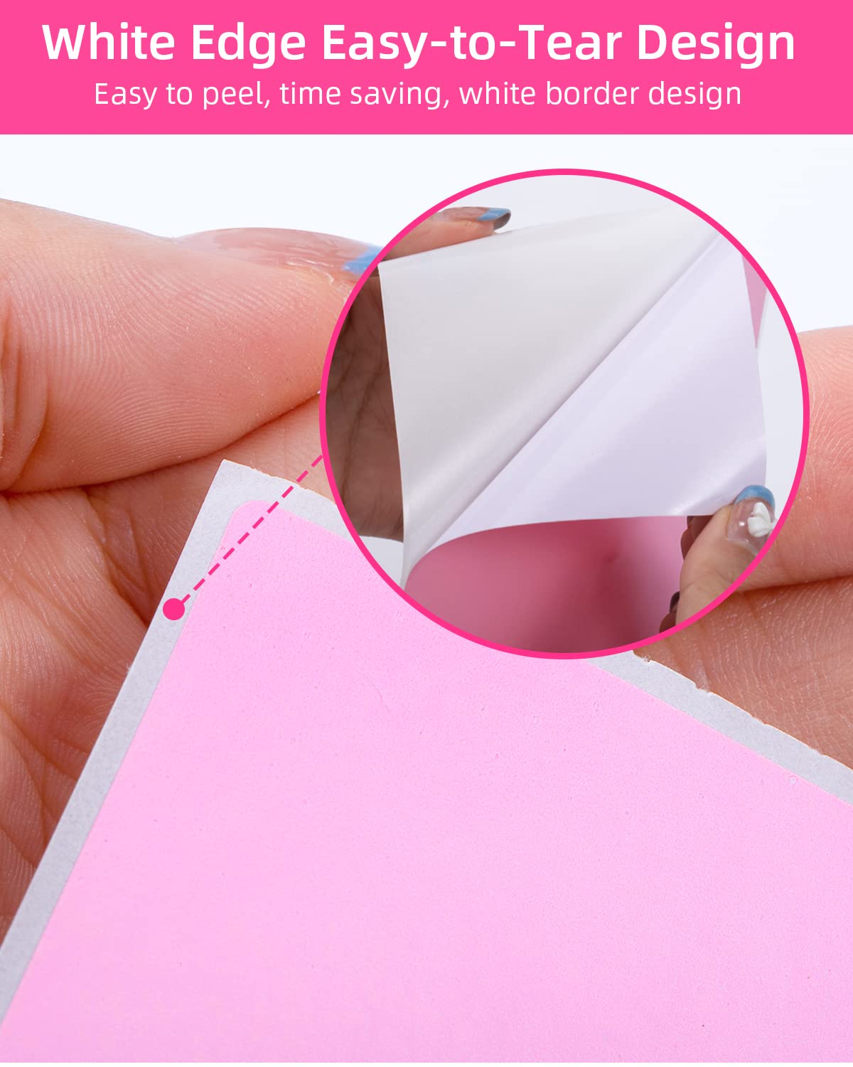 Phomemo 4x6 Thermal Paper Printer Label Thermal Direct Shipping Label Package Labels Compatible with Rollo Phomemo and Other 4 * 6 Label Printer (Pack of 500 4''x 6'' Fan-Fold Labels), Pink