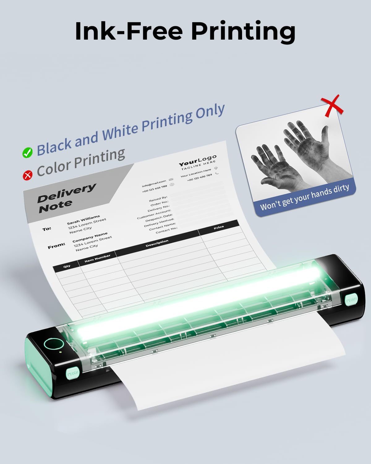 Phomemo Portable Printer Wireless for Travel, [New] M08F-Letter Bluetooth Mobile Printer Support 8.5 inch x 11 inch US Letter, No-Ink Thermal Compact Printer, Compatible with Android and iOS Phone & Laptop