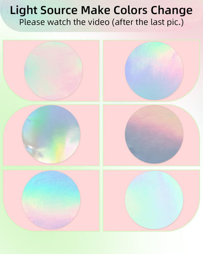 Phomemo 5 cm holograficzne srebrne etykiety termiczne, samoprzylepna etykieta, okrągła etykieta termiczna na kartę z podziękowaniami, logo, imię, cenę, adres, kod QR, 400 etykiet, laserowe