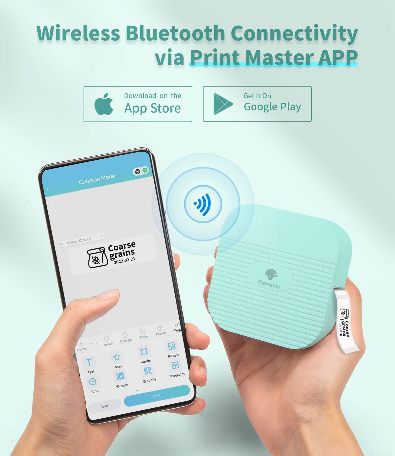 Phomemo Q31 Label Maker, Bluetooth Label Maker Machine, Mini Label Printer Machine for iOS and Android, 203 dpi Thermal Label Printer Handheld for Home and Office-With 1 Label Roll