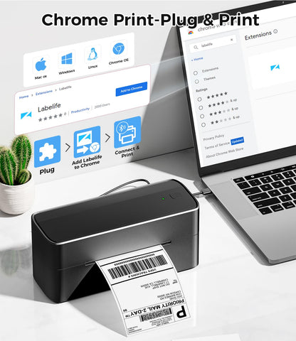 Phomemo 241BT Bluetooth Label Printer, DHL Thermal Printer 4 x 6 Label Printer, Bluetooth Labeling Device Label Printer for Barcode, Amazon, Etsy, Shopify, DHL, FedEx
