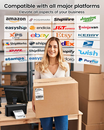 Phomemo 241BT Imprimante d'¨¦tiquettes Bluetooth Imprimante Thermique 4x6, DHL Imprimante d'¨¦tiquettes Autocollante Bluetooth lmprimante Thermique pour Codes-Barres, Amazon, UPS, DHL, Shopify, Ebay