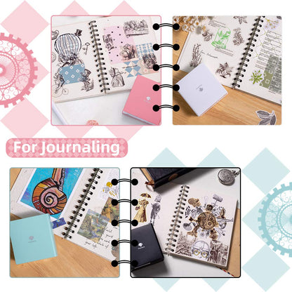 Phomemo Printerpapier, set van 6 stuks, zelfklevend, mintgroen, blauw, lichtoranje, lavendelpaars, roze thermisch printerpapier voor Phomemo M02PRO, T02, M02, M02S, M03, M03AS, M04S
