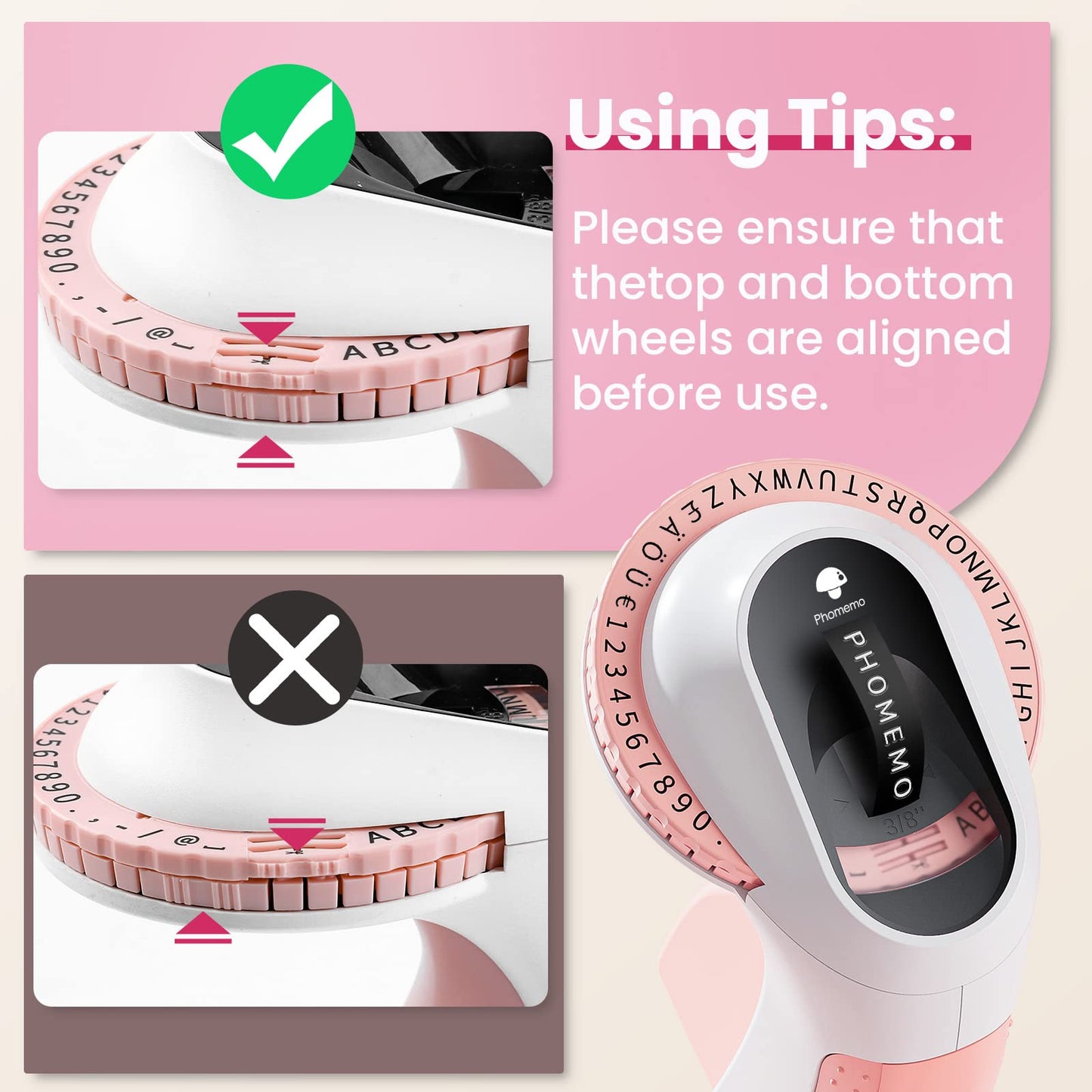 Phomemo Pr?geger?t | 3D Mini Etikettierger?t | Tragbarer Beschriftungsger?t | Rosa Etikettenpr?geger?t mit 6 Etikettenband | f¨¹r Haus, B¨¹ro, Geschenk Organisation (¡ê € ? ? ¨¹)