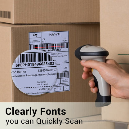 Phomemo Purple Shipping Labels- 4X6'' Thermal Shipping Labels -Fan-Fold Labels for Shipping Labels, Address Labels, Product Logo Labels, Barcode Labels, 500pcs