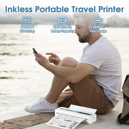 Phomemo Portable Thermal Printer, M832 Wireless Bluetooth Printer, Inkless Printer for Phone Laptop, Support 8.5'' X 11''/A4/2.08''/3.15''/4.33'' Thermal Paper, Small Travel Printer for Car Office Home