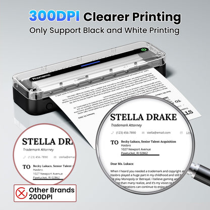 Phomemo Portable Printers Wireless for Travel, M832 Inkless Thermal Printer Support 8.5'' x 11'' US Letter & A4 Size, Mobile Printer Compatible with iPhone Android Laptop, Bluetooth Printer with Case