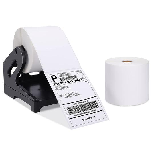 Phomemo 4x6 etiqueta térmica directa y portaetiquetas, etiqueta de envío etiqueta de embalaje compatible con Rollo MUNBYN y todas las impresoras de etiquetas 4x6 (1000 piezas etiqueta+portaetiquetas)