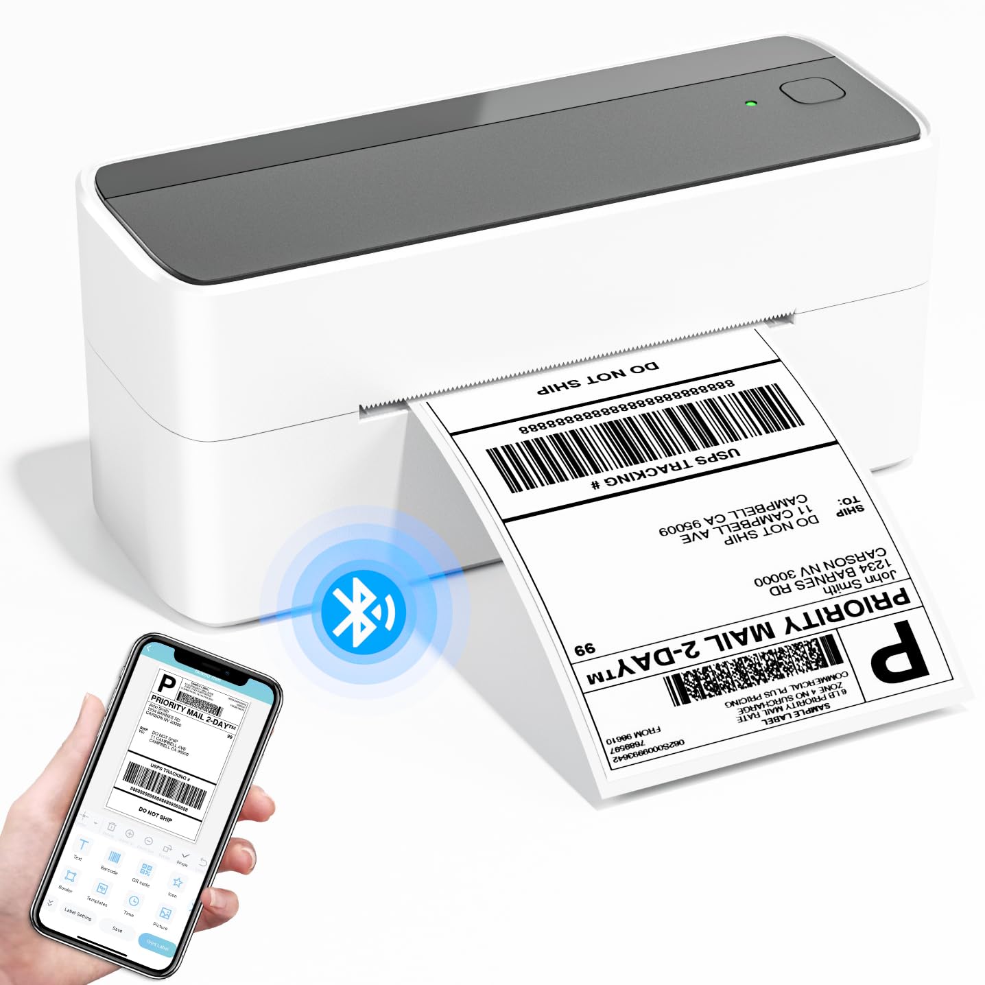 Phomemo 241-BT labelprinter, Bluetooth thermische printer, DHL labelprinter, 4 x 6 labelprinter, thermische labelprinter, ettiketeerapparaat voor verzendpakketten, compatibel met Ebay, Amazon, Etsy,