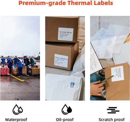Phomemo shipping stickers 4¡Á6 DHL labels, thermal paper shipping labels for label printer waterproof label paper (white 100 pieces)
