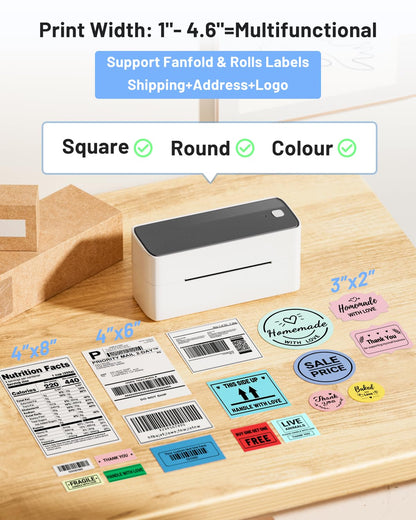 Phomemo Stampante per Etichette Bluetooth, 4 x 6, DHL Stampante Termica Stampante Etichette Label Printer, Compatibile con Ebay, Amazon, Etsy,DPD, Ups, Wish, Shopify, Zalando, Otto, DHL