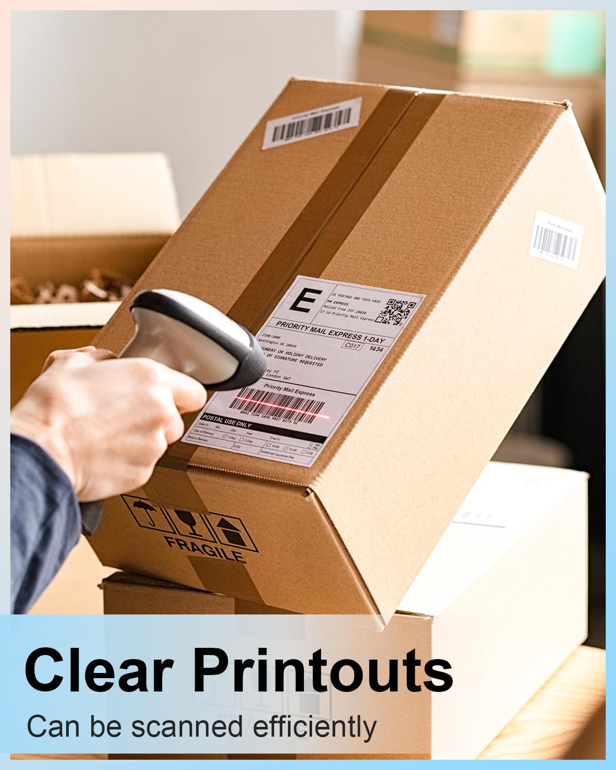 Lot de 4 x 6 ¨¦tiquettes pour imprimante papier thermique - ¨¦tiquettes d'exp¨¦dition directe - Compatible avec les stores Phomemo et autres imprimantes d'¨¦tiquettes 4 x 6