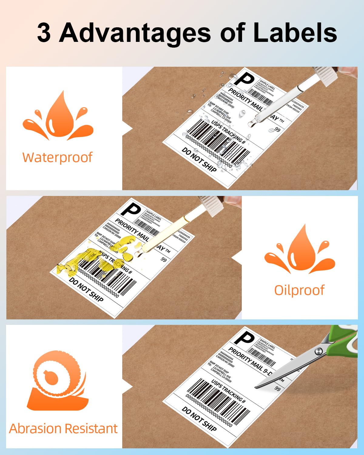 Lot de 4 x 6 ¨¦tiquettes pour imprimante papier thermique - ¨¦tiquettes d'exp¨¦dition directe - Compatible avec les stores Phomemo et autres imprimantes d'¨¦tiquettes 4 x 6