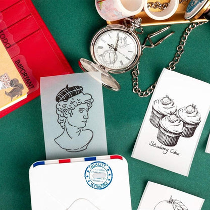 Phomemo Selbstklebendes Thermopapier für Phomemo T02, M02, M02S, M02Pro, M03, M03AS, M04S, M04AS Mini Thermodrucker, Weiß/Transparent/Halbtransparent Druckerpapier, 3 Rollen