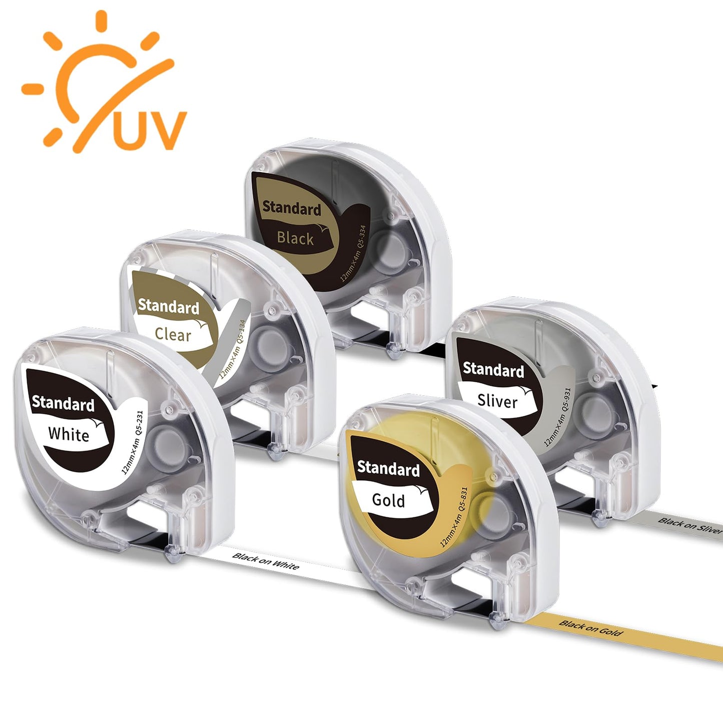 5x Phomemo P12&P12-Pro Original Thermotransfer-Etiketten 12mm x 4m Mehrfarbig Q5-231/Q5-134/Q5-334/Q5-831/Q5-931 Haltbar Hitzebest?ndig Selbstklebend f¨¹r Phomemo P12&P12-Pro Etikettendrucker