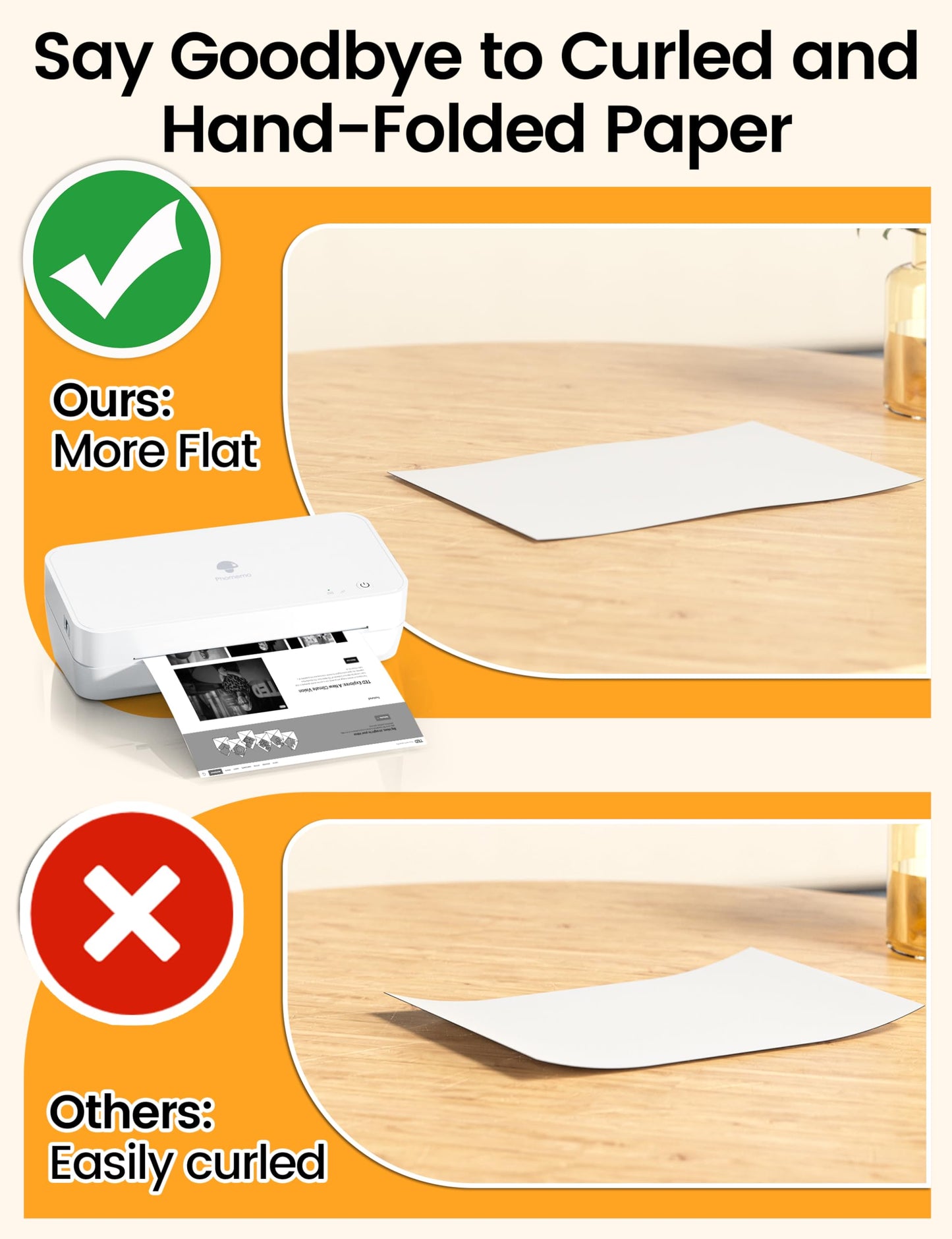 Phomemo S821 Thermal Printer, Inkless Printer Supports 8.5'' x 11'' US Letter & A4 Thermal Paper, Compact WiFi Printer Compatible with Android, iOS, Windows, Mac, 2.4 GHz, for Home Use, Office, School