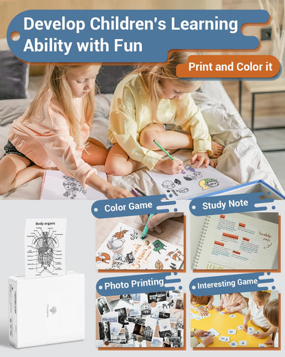Drukarka Bluetooth Phomemo M02 Termiczna drukarka kieszonkowa Natychmiastowa drukarka fotograficzna Przeno?na drukarka pokwitowa¨½ kompatybilna z Androidem iPhone iPad do Journal Travel Kids DIY White