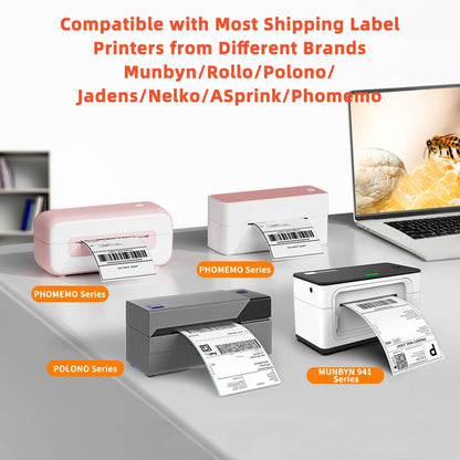 Phomemo shipping stickers 4¡Á6 DHL labels, thermal paper shipping labels for label printer waterproof label paper (white 100 pieces)