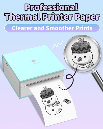 Phomemo White Thermal Non Adhesive Paper for Phomemo T02 M02 M02S M02PRO M03 M03AS M04S M04AS Portable Thermal Printer to Do List Notes 50mm x 6.5m, 3 Rolls