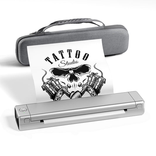 Phomemmo Wireless Tattoo Stenicl Printer(Silver), Stencil Printer for Tattooing,Bluetooth Tattoo Printer for Tattoo Artists & Beginners with 1 Carry Case