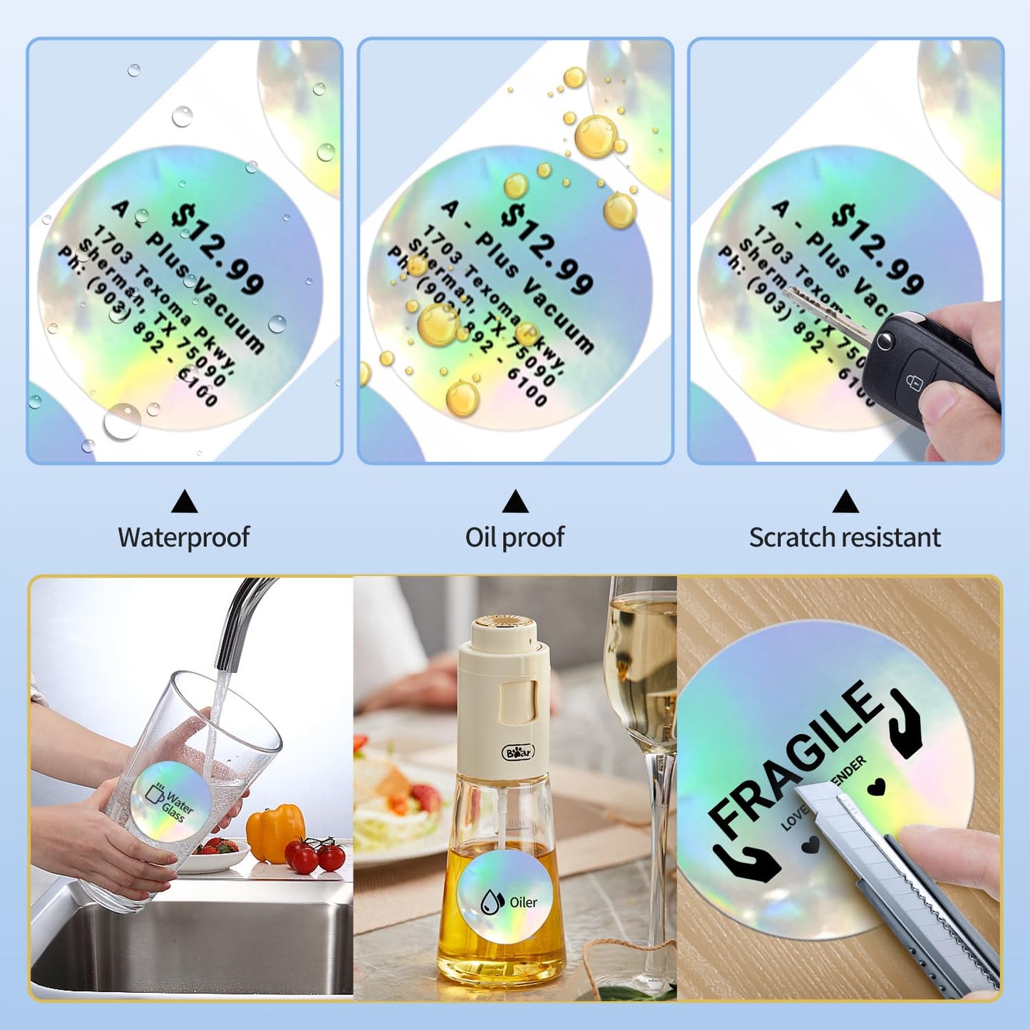 Phomemo Star Colour Laser Runde Etiketten - Selbstklebende Thermoetiketten, 2''*2'' (50x50mm), 500 Etiketten/Rolle Star Laser Runde Etiketten