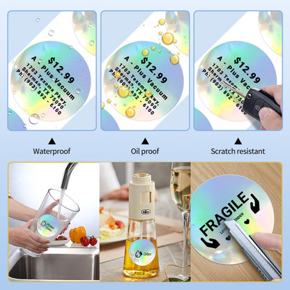 Phomemo Star Colour Laser Runde Etiketten - Selbstklebende Thermoetiketten, 2''*2'' (50x50mm), 500 Etiketten/Rolle Star Laser Runde Etiketten